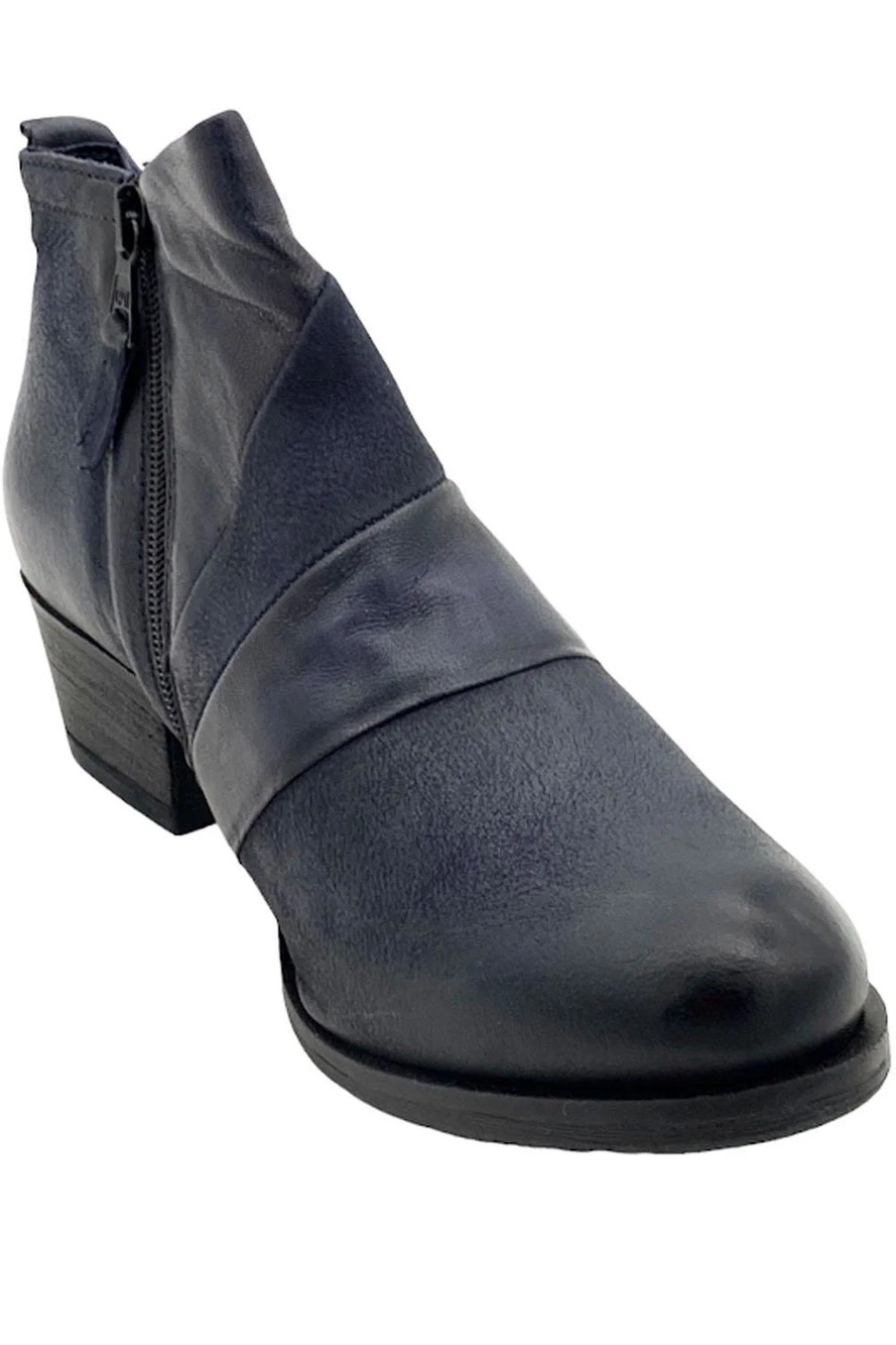 Miz Mooz Leather Cut-Out Ankle Boots Burlington Midnight - Wide